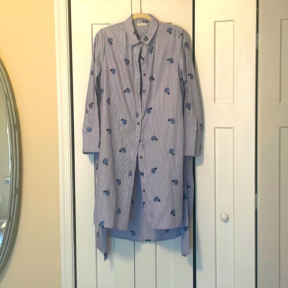 Long stripped dress shirt maxi